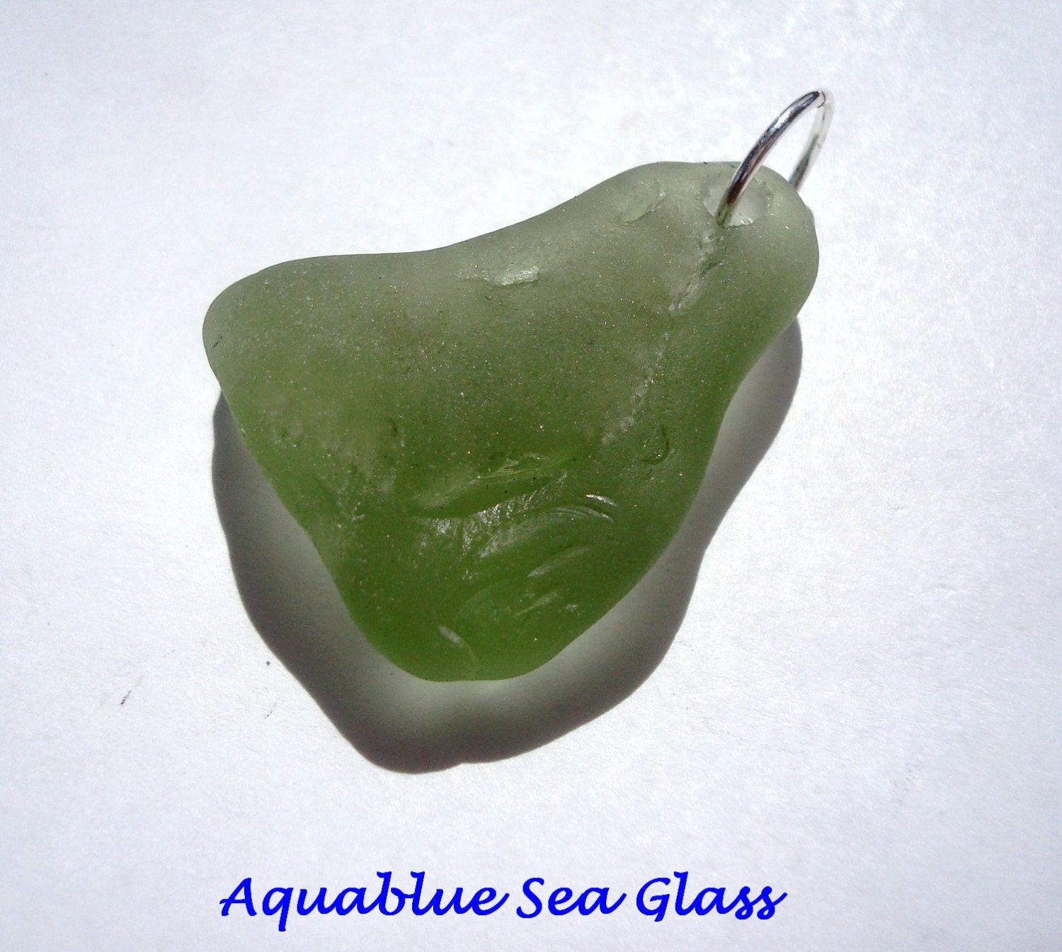Drilled Sea Glass Bonfire  Large Pendant  From  Puerto Rico (912)