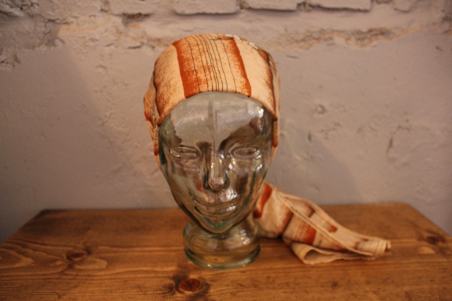 Vtg. 70s Muted tone hippie Head scarf