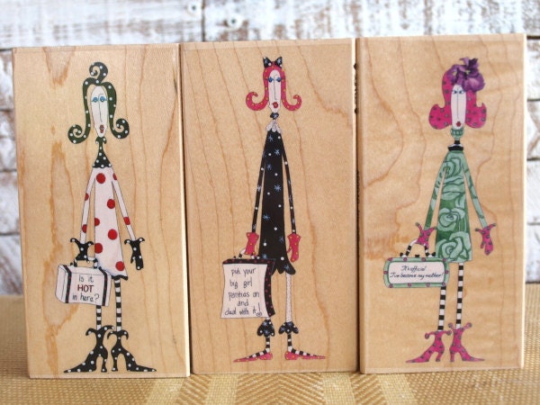 3 Dolly Mamas Rubber Stamps by Stamps Happen NEW condition