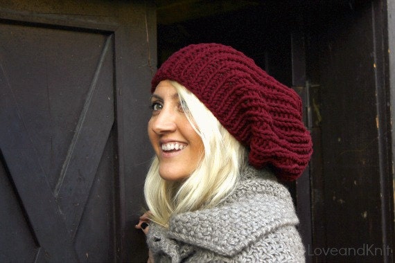 Burgundy Slouchy Hat