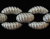 Chunky Cast Metal Brushed Silver HOBE Signed Bracelet