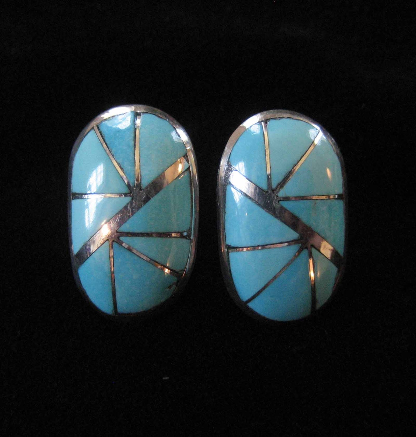 Sterling Silver Turquoise Earrings, Native American, New on Card