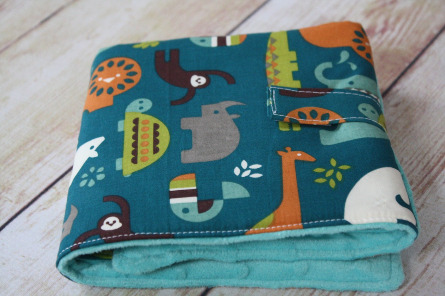 Organic Cotton Travel Changing Pad - Safari Soiree