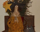 20% readytoship sale Primitive Witch Makedo with Cat