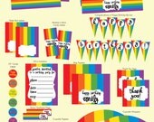 PRINTABLE Rainbow Theme Birthday Party Package Il_170x135