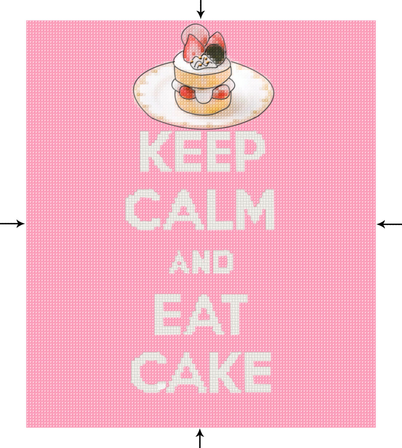 Keep Calm And Eat Cake Cross Stitch Pattern PDF Chart Keep Calm Parody Foodie Wall Art
