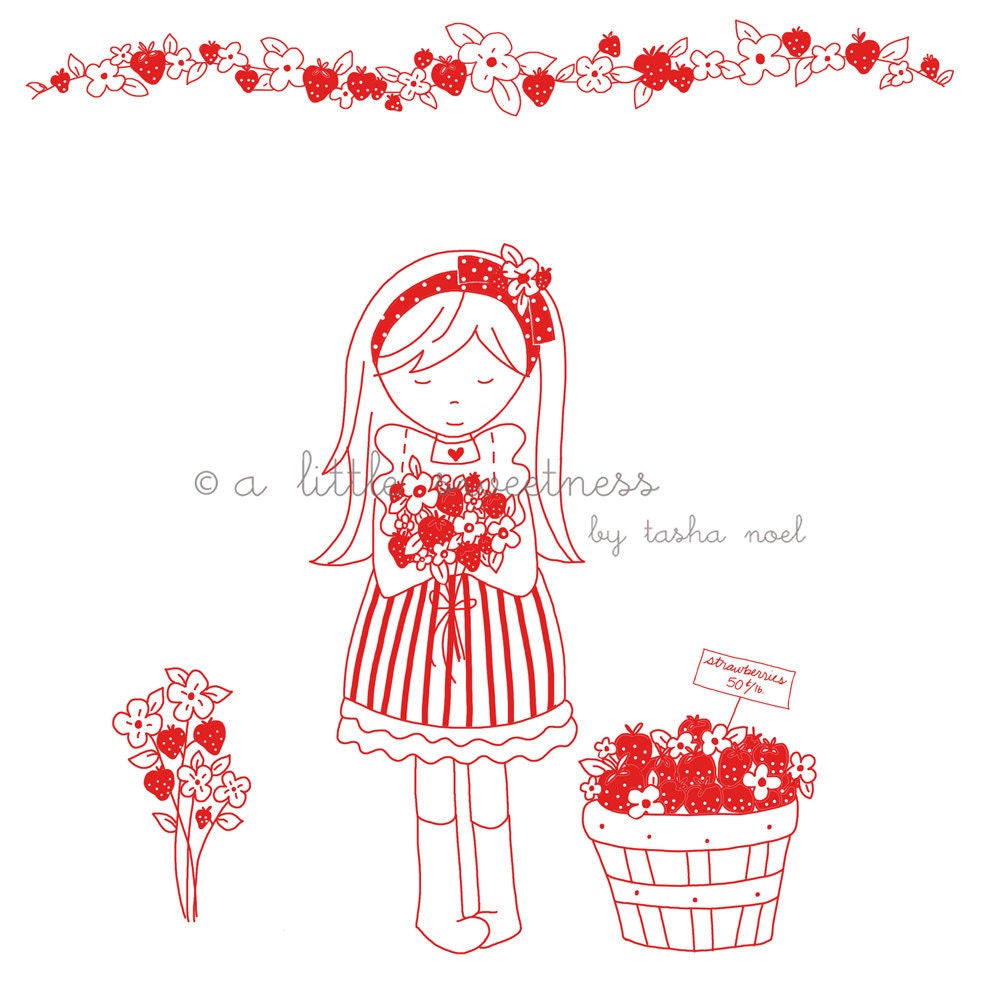Miss Strawberry Embroidery PATTERN - The Simple Life
