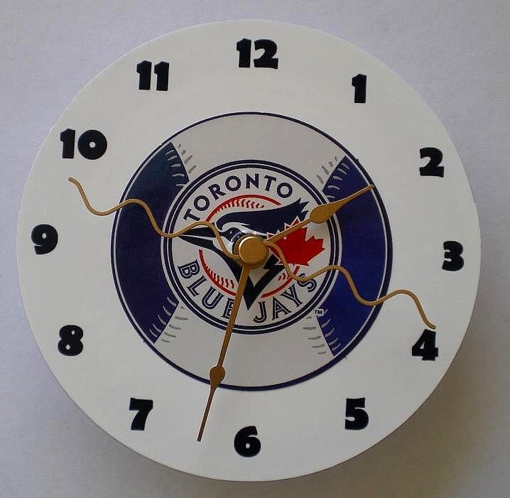 CD Clock Toronto Blue Jays MLB Baseball Team Logo Compact Disc Clock for Desk or Wall