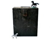 Black Wood Toolbox, Wood Box, Handmade Storage Box, Primitive Decor, Rustic Decor