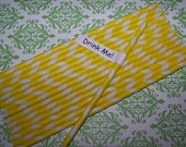 Paper Straws 200 Lemon Yellow & White Stripes-Prioirty Mail Shipping "Free Straw Flag Toppers" Fast Ship