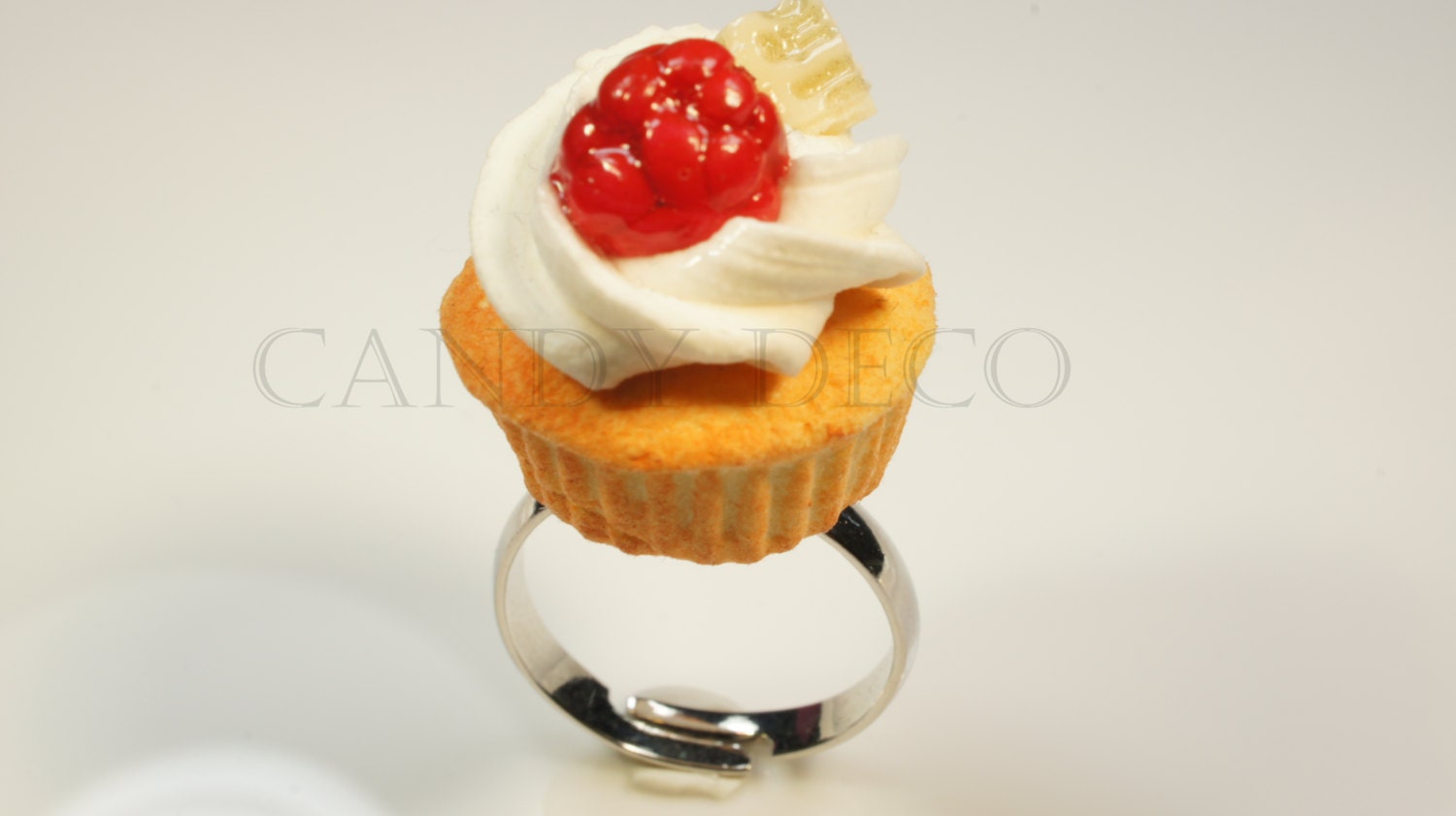 Classic Rapsberry Cupcake Adjustable Ring