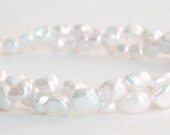 Small White Keshi Freshwater Pearls-  5-6mm HALF Strand