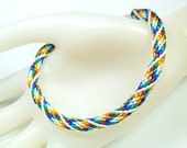 Rainbow Diamonds Kumihimo Friendship Bracelet