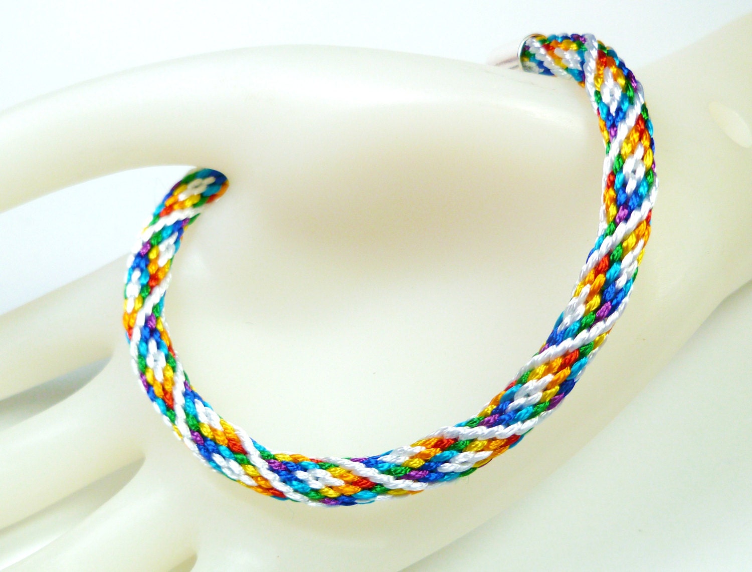 Rainbow Diamonds Kumihimo Friendship Bracelet