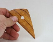 Triangular Marble Wood Pottery Tool, Small bowl Rib