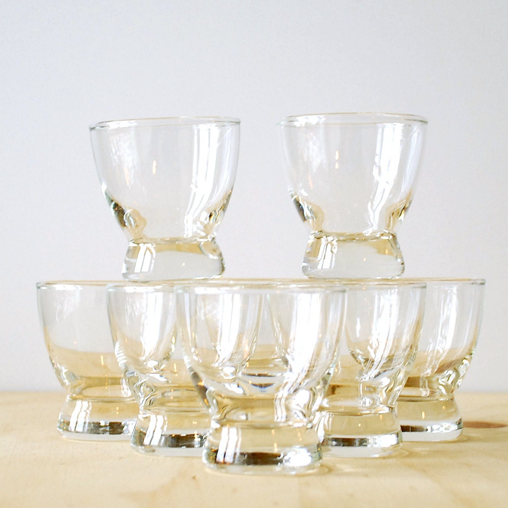 Mid Century Cocktail Glasses Eva Zeisel Style Lo-Ball Glasses Mad Men Style SMALL