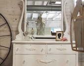 Painted Cottage Chic Shabby White French Princess Dresser DR80