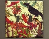 Double Black Bird Switchplate cover