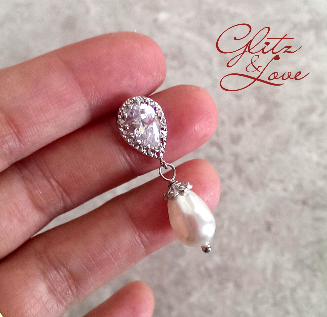 Special Listing for Ctina28 - Charlotte - Wedding Bridal Earrings, Bridesmaids, Teardrop Cubic Zirconia Crystal, Sparkly Earrings