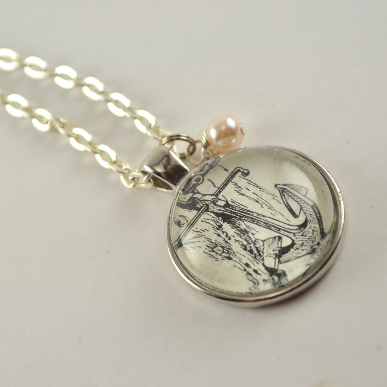 Vintage Dictionary  Necklace Pendant ANCHOR