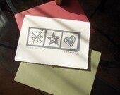 Handmade Card - Happy Holidays Card with Green Envelope - Medium