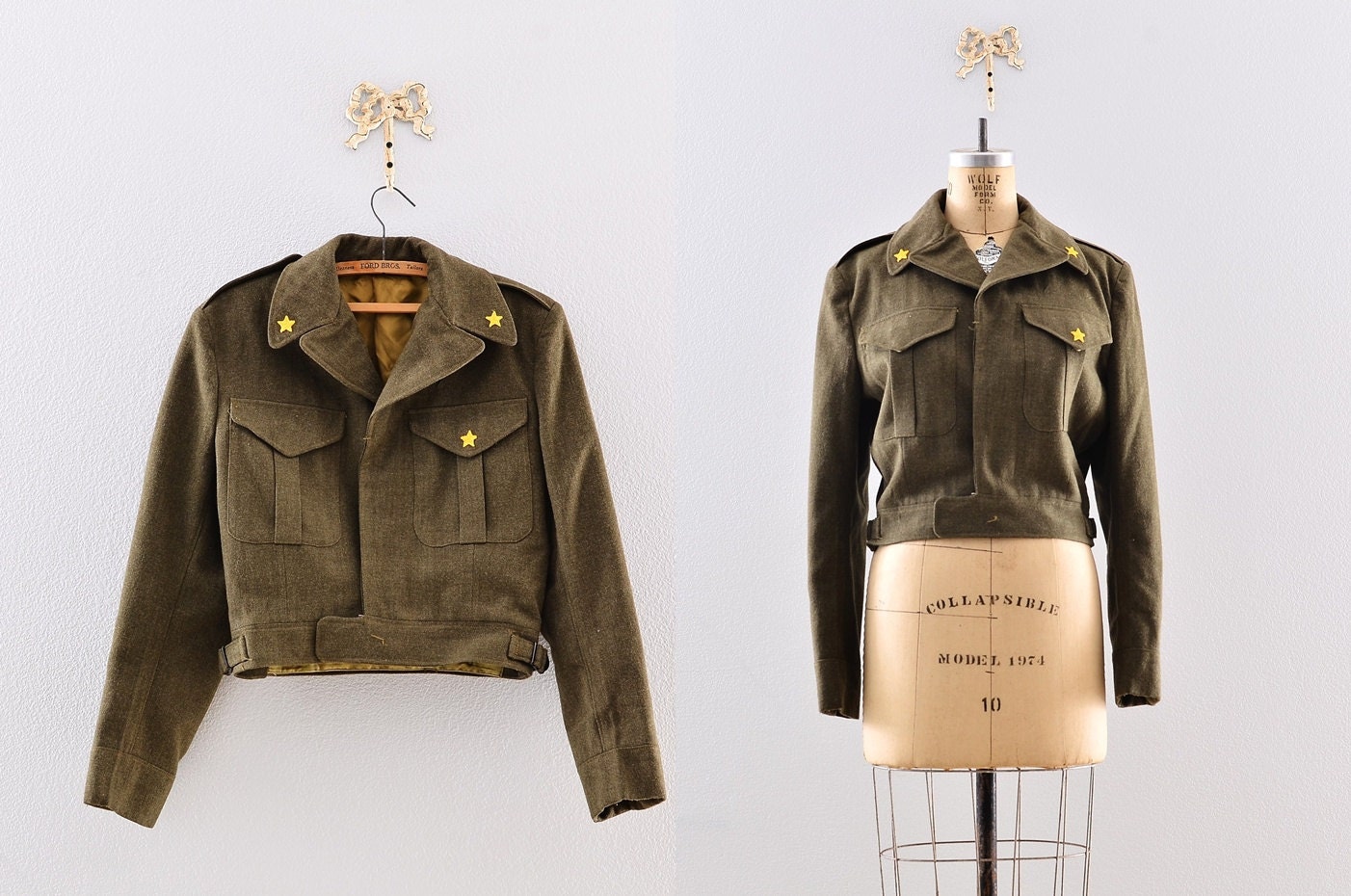 vintage 1950s jacket -  army cadet jacket / vintage 50s bomber jacket