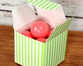 Lime Stripe Small Favor Boxes for Candy, Party Favors and Treats (set of 12 - 2x2x2 boxes)