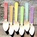 Small Wooden Spoons in BOYS Rainbow Chevron - Eco-friendly Cupcake Spoons, Ice Cream Spoons (set of 36)