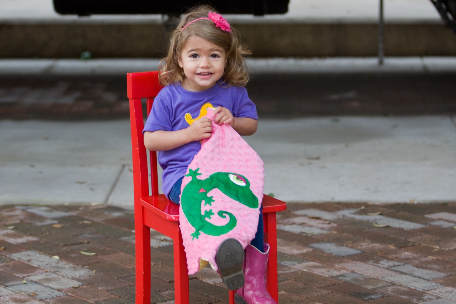 Little Bird Gecko Green pink yellow minky dot Lovie blankie security cozy warm gift safety infant blanket bedding