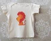 Lion organic cotton lap tee fair trade newborn 6m, 12m, 18m natural ecofriendly ink direct to garment printing