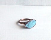 Turquoise Ring Gemstone Ring December Birthstone Ring Cocktail Ring Mineral Ring Handmade Raw Modern Organic