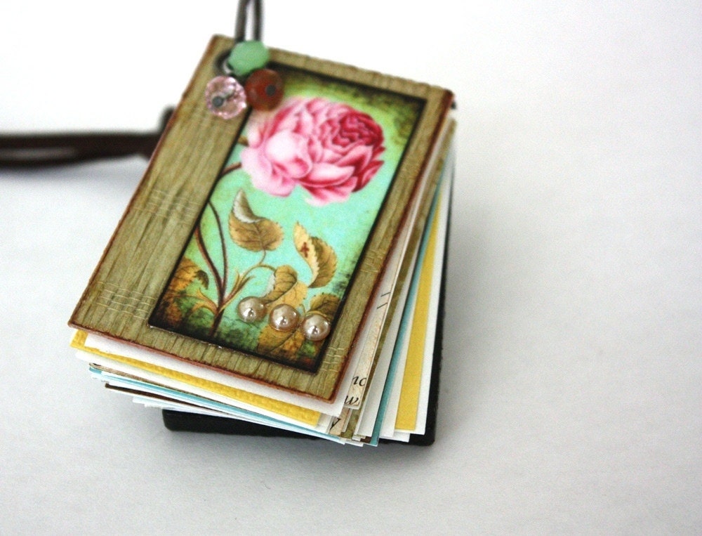 Botany Sketch Book Necklace : Miniature Nature Sketch Book Jewelry