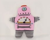 Robot Doll Pink Plush Stuffed