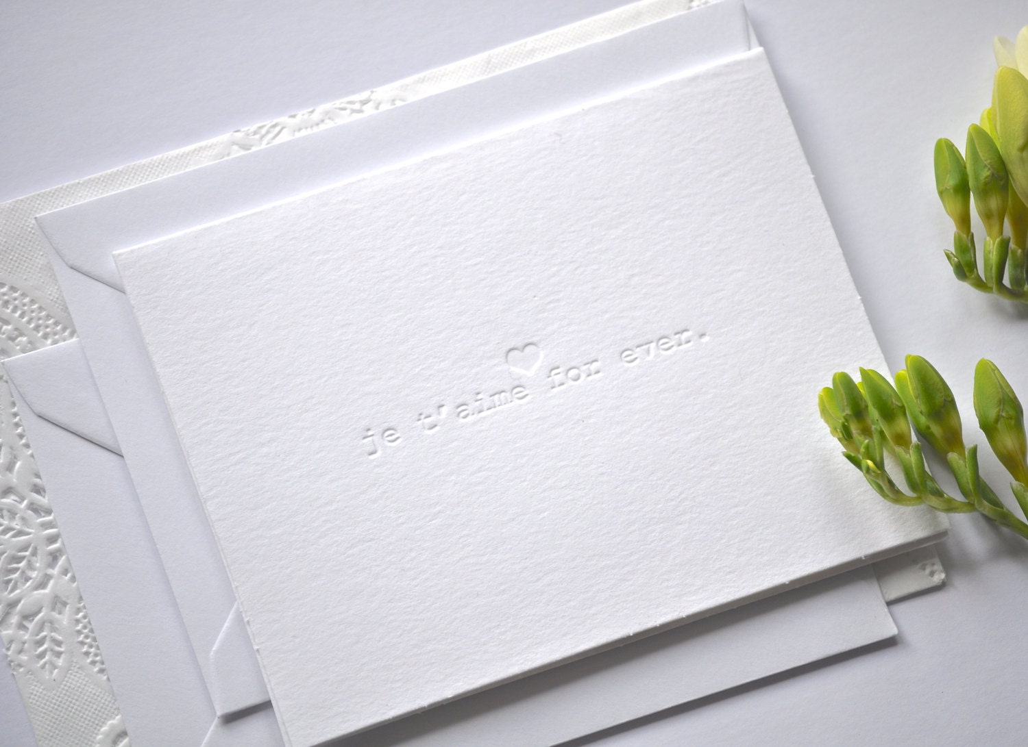 Je T'aime Forever Letterpress Card