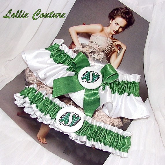 Roughriders - Wedding Garters - Wedding garter set - Saskatchewan Roughriders