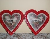 Red Vintage Heart Frames by Homco