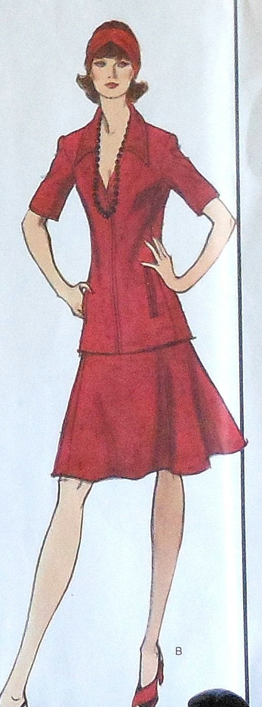 Vintage VOGUE Paris Original Nina Ricci Zippered Top and Skirt Sewing Pattern UNCUT 2903 Size 10