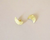 Crescent moon brass earrings