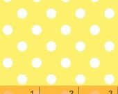 Windham Fabrics Basic Brights Butter Yellow With White Quarter Inch Dumb Dots Polka Dot Fabric.........1 Yard