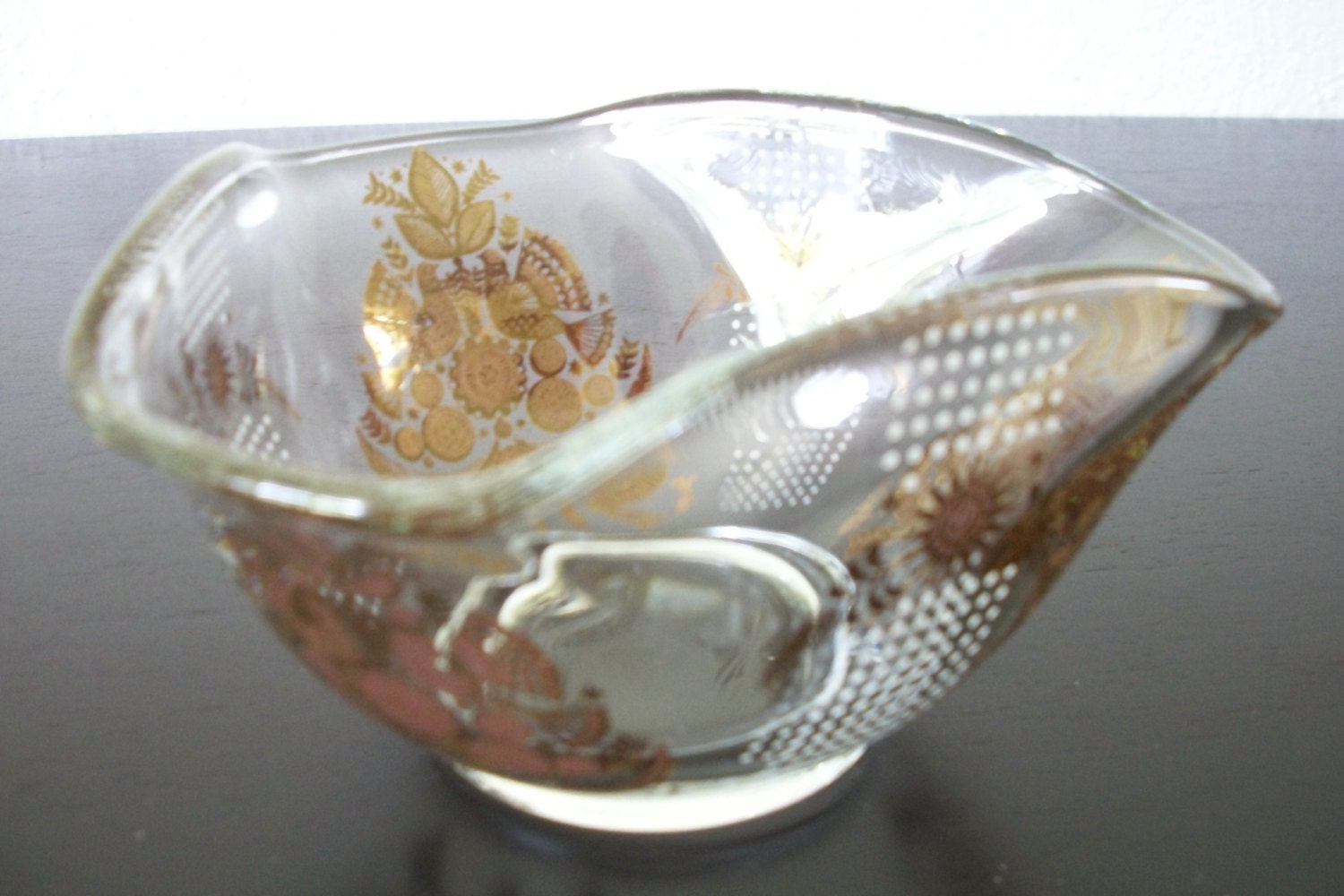 Georges Briard Signed Gold Love Bird Small Serving Bowl