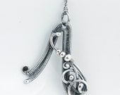 Fine Silver Monogram Initial Pendant - Letter A Pendant - Initial Jewelry