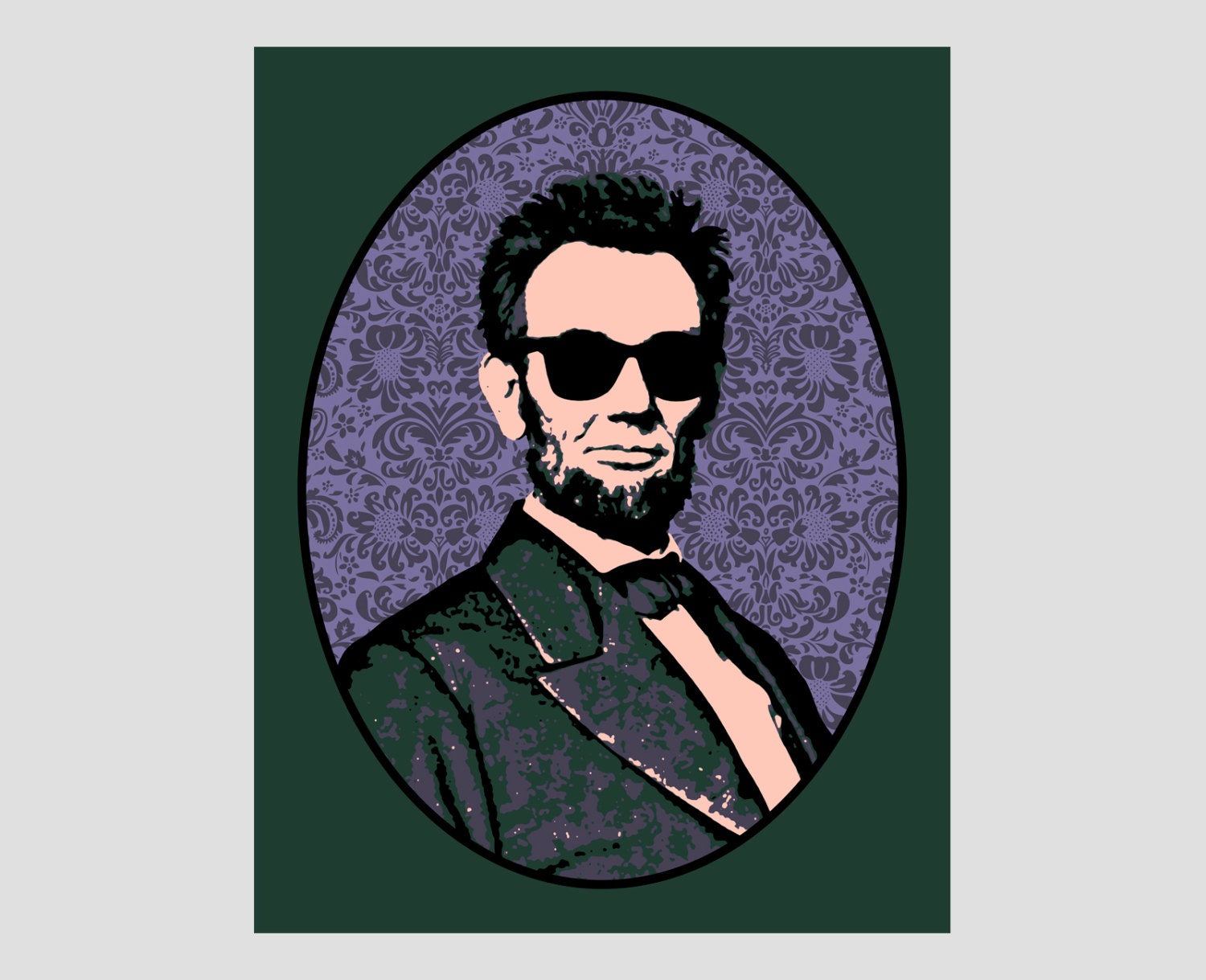 abraham lincoln sunglasses victorian cool hip abe president art print