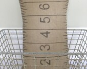 Vintage industrial style yard stick ruler pillow cover