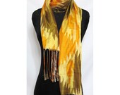 Uzbek ikat great quality handwoven scarf- natural 100% pure silk light in weight