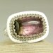 Watermelon Tourmaline Ring, Sterling Silver, Natural Pink Green Gemstone, Handmade Jewelry, made to order