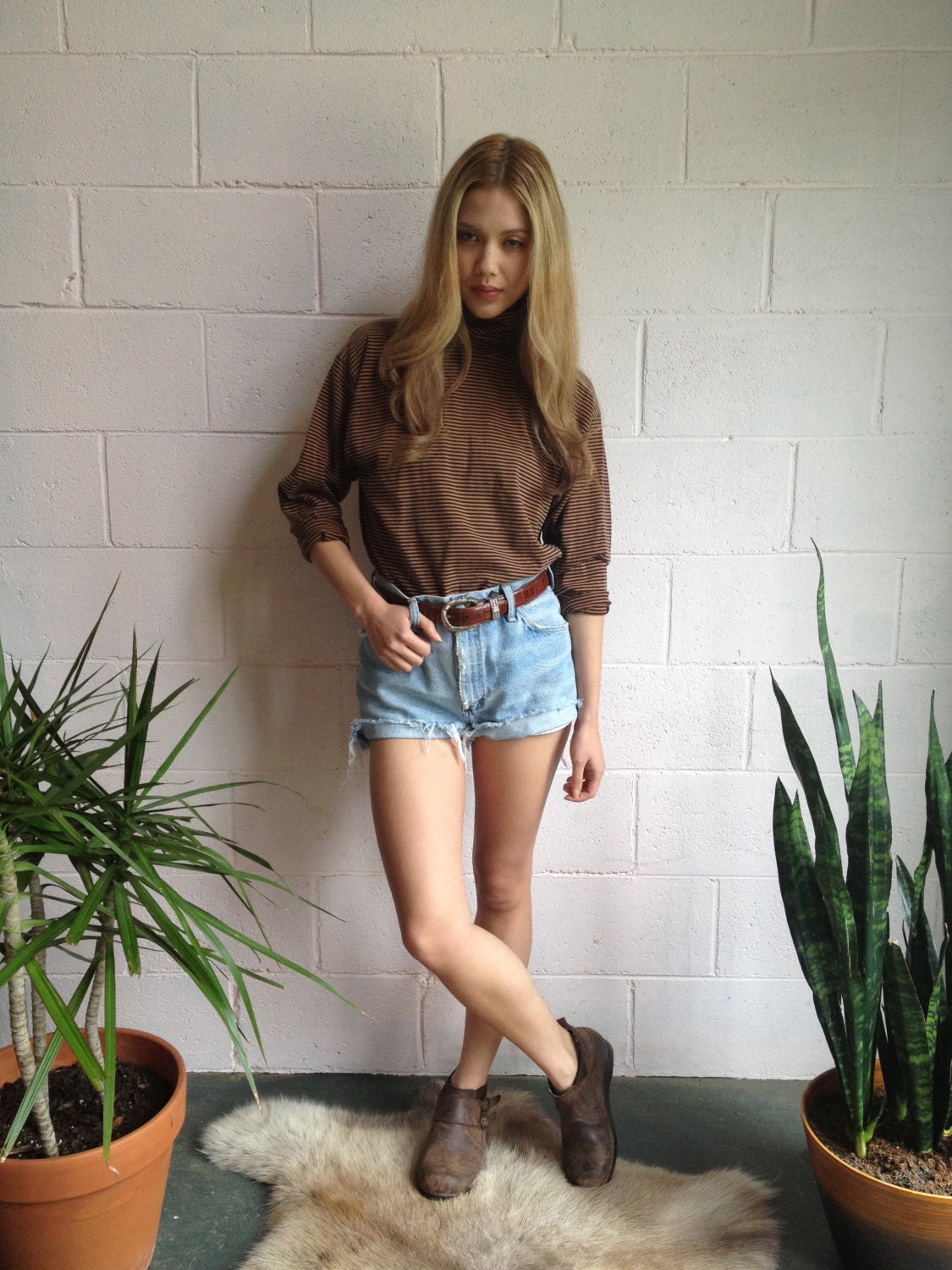 Vintage Striped Eddie Bauer Turtle Neck