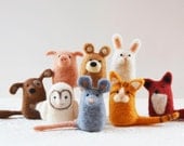 The Kitts family, needle felted animals fiber art sculpture