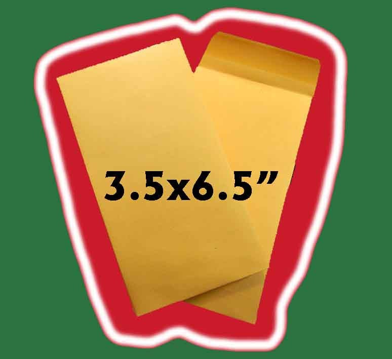 25 Kraft Envelopes With Gummed Closure. 25 Kraft Coin Envelopes. 3.5" by 6.5". 3473