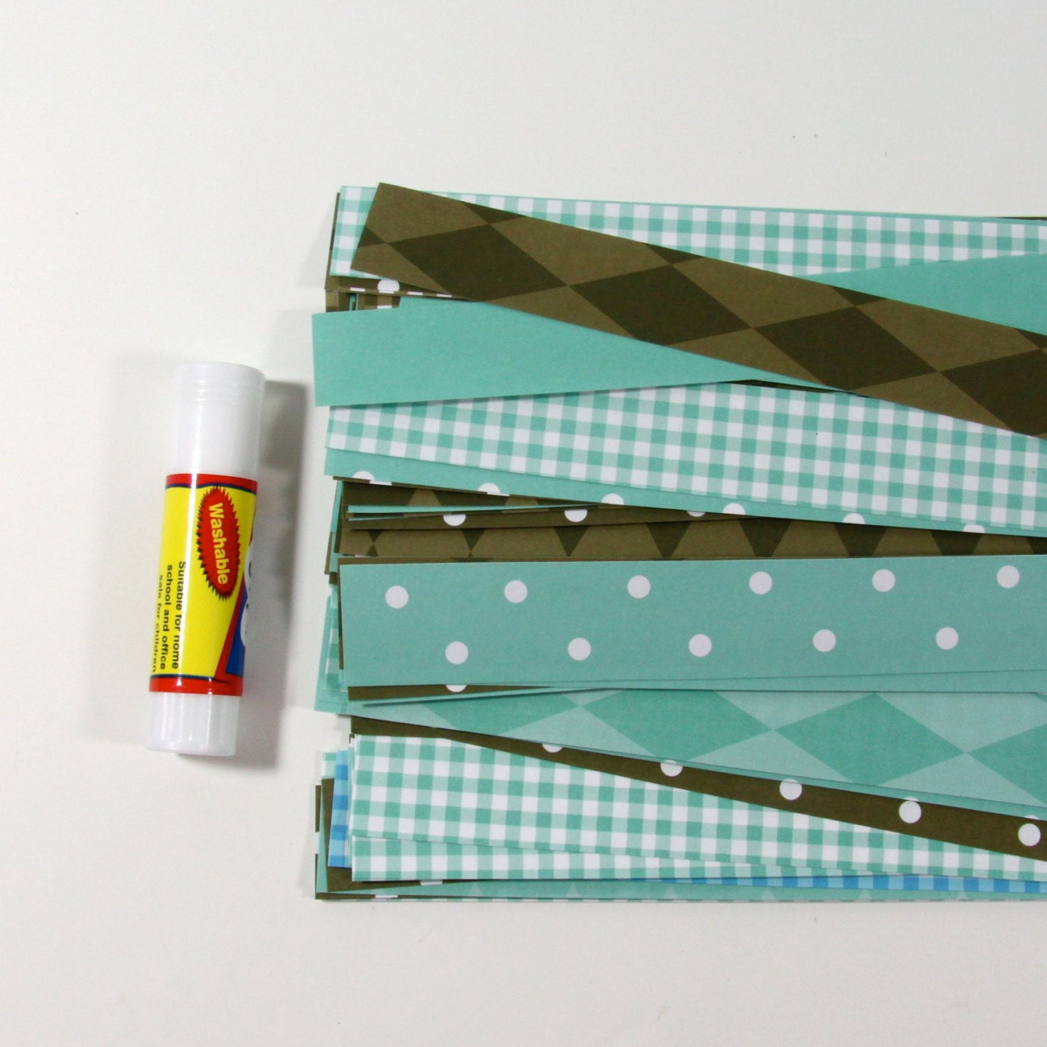 DIY Paper Chain Kit, Turquoise and Browns