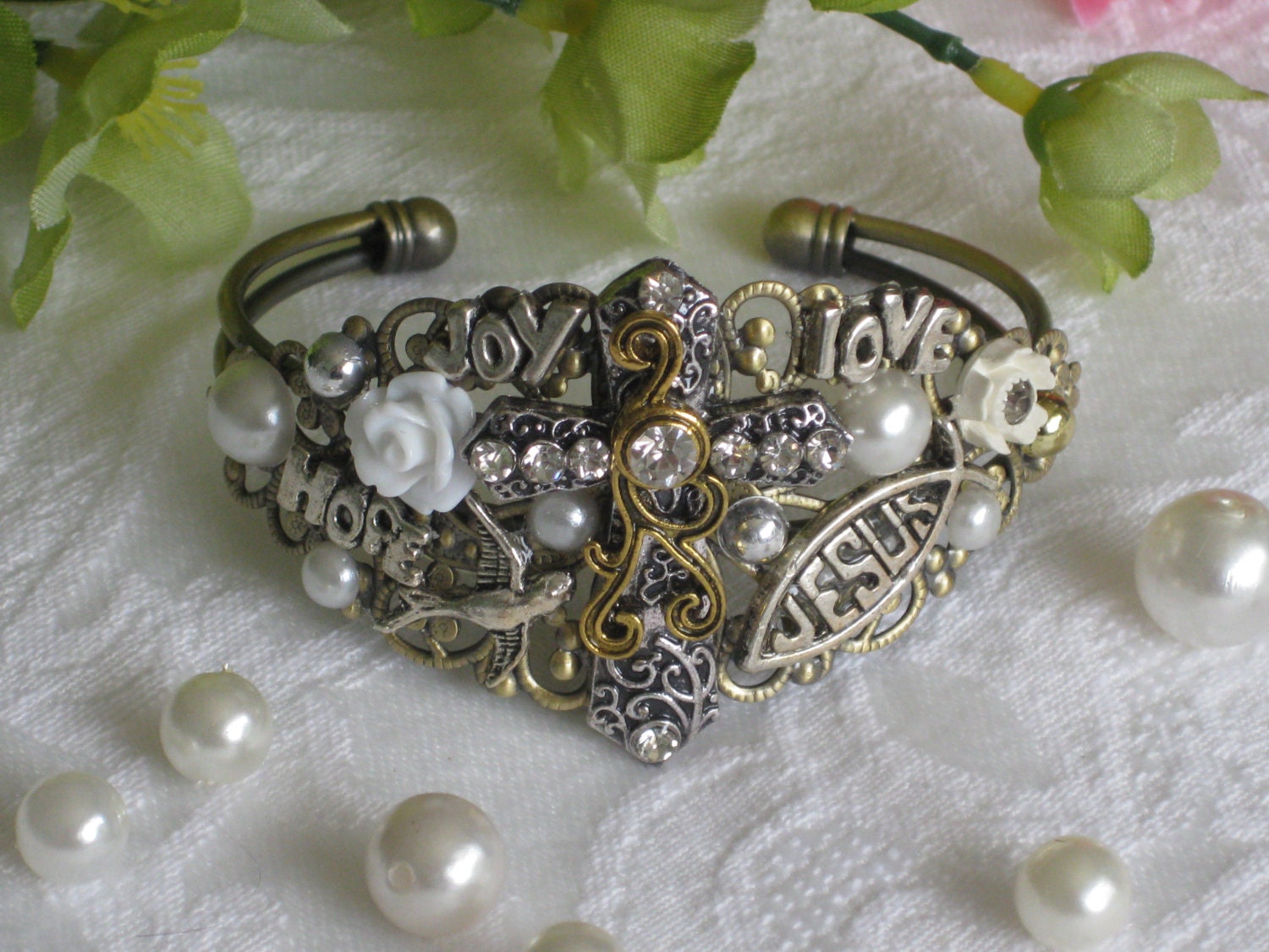 Cross Bracelet, Silver, Cuff Bracelet, Inspirational Jewelry, Christian Bracelet,  Religious Jewelry, Christian Jewelry, Bracelet